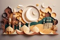 Our unique paper-style illustration is the perfect way to send your Ramadan greetings with a touch of creativity and style. The