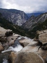 Final view on the top of Nevada falls in Yosemite national park Royalty Free Stock Photo