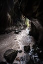 Ouray Box Canyon Waterfall bottom view Royalty Free Stock Photo