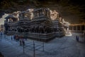 Ourists at Kailash Templea UNESCO world heritage site Verul Ellora near Aurangabad