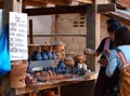 Ourists shopping beautiful skilled hand crafted in LAOS