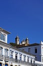 Colonial facades in historical city, Ouro Preto