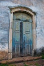 Ouro Preto, Minas Gerais, Brazil: Wooden door of the temple. Old beautiful Catholic Church in a popular tourist town. UNESCO world Royalty Free Stock Photo