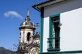 Ouro Preto, state of Minas Gerais, Brazil - Jul11, 2023 - Urban landscape of colonial houses, streets and windows of the historic Royalty Free Stock Photo