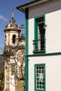 Ouro Preto, state of Minas Gerais, Brazil - Jul11, 2023 - Urban landscape of colonial houses, streets and windows of the historic Royalty Free Stock Photo