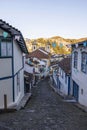 Ouro Preto, state of Minas Gerais, Brazil - Jul11, 2023 - Urban landscape of colonial houses, streets and windows of the historic Royalty Free Stock Photo