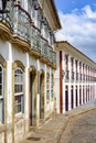 Ouro Preto Street in colonial architecture Royalty Free Stock Photo