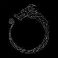 Ouroboros Infinity Symbol - Dragon medieval silver material