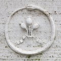 Ouroboros basrelief Sign on a grave Royalty Free Stock Photo