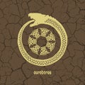 Ouroboros vector logotype, snake eating its own tail