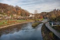 Ourthe River in Durbuy Royalty Free Stock Photo