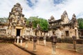 ÃÂ¡ourtyard and libraries of ancient Khmer temple built of red sandstone and laterite and dedicated to the Hindu god Shiva Royalty Free Stock Photo
