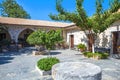 ÃÂ¡ourtyard of Monastery Kera Kardiotissa in the mountains of Crete. Greece Royalty Free Stock Photo