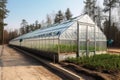 ouse from the outside for vegetable production created with generative AI technology