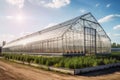 ouse from the outside for vegetable production created with generative AI technology