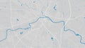 Ouse river map, York city, England. Watercourse, water flow, blue on grey background road map. Vector illustration