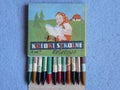 Colored pencils produced in Poland in the 1970 s of the 20th century Royalty Free Stock Photo