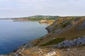 Out across Three Cliffs Bay on the Gower Peninsula Royalty Free Stock Photo