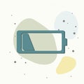 Out of battery charge vector icon. Low battery on multicolored background Royalty Free Stock Photo