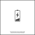 Out of battery charge vector icon. Low battery on white isolated background Royalty Free Stock Photo