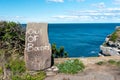 Out of bounds sign on a rock in australia