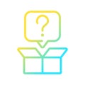 Out-of-the-box question gradient linear vector icon Royalty Free Stock Photo