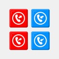 In out calls Telephone classic 3d icon set vector Royalty Free Stock Photo