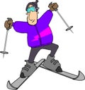 Out of Control Skiier Royalty Free Stock Photo