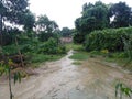 Out door after flood in madhubani india