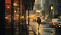 Out of focus blur street with rain