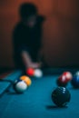 Out of focus cueist player Royalty Free Stock Photo