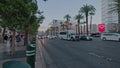 Out of focus view of high trafficked city road of Las Vegas, Nevada,