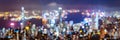 Out of focus view of Hong Kong skyline.