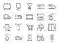 Out of home media line icon set. Included icons as advertise, outdoor advertising, marketing, outdoor media and more. Royalty Free Stock Photo