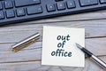 Out of office words on notes Royalty Free Stock Photo