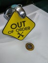 Out of order board of sink Royalty Free Stock Photo