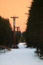 Out of order concrete pillars of the Norsjo ropeway in Ortrask in Sweden Royalty Free Stock Photo