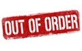 Out of order sign or stamp