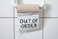 Out Of Order Text On Toilet Paper Royalty Free Stock Photo