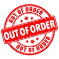 Out of order vector stamp Royalty Free Stock Photo