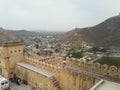 A view of amer village from Amer fort , jaipur Royalty Free Stock Photo