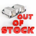 Out of stock concept with delivery vans Royalty Free Stock Photo