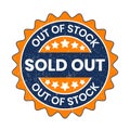 Out Of Stock Logo, Sold Out Badge, Sold Out Stamp, Out Of Stock Sign Products And Items, Retro Vintage, Limited Items Available,