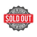 Out Of Stock Logo, Sold Out Badge, Sold Out Stamp, Out Of Stock Sign Products And Items, Retro Vintage, Limited Items Available, Royalty Free Stock Photo