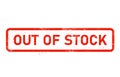 Out of stock stamp, item is currently unavailable seal, item is awaiting restock stamp Royalty Free Stock Photo