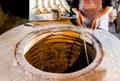 Out of a traditional brick oven. Traditional georgian breads. C Royalty Free Stock Photo