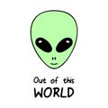 Out of this world, alien vector illustration