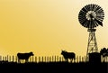 Outback Australia cows and windmill