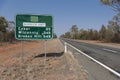 A long road trip on the way to Broken Hill, the image shows a traffic sign about number of distance to 3 cities Cobar, Wilcannia, Royalty Free Stock Photo