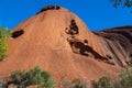 Outback, Australia - November 12, 2022: Close up views of red sandstone rock in the center of Australia. The Uluru or Ayers Rock Royalty Free Stock Photo